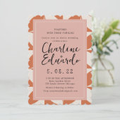 Retro 70er Wedding Handlettering Einladung (Stehend Vorderseite)