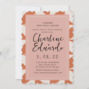 Retro 70er Wedding Handlettering Einladung