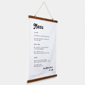 Retro 70er Wedding Menu Hängebänder Wandteppich Mit Holzrahmen (Gewinkelt)