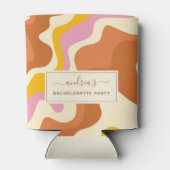 Retro 70er Wirbel Geometric Junggeselinnen-Abschie Dosenkühler (Rückseite)