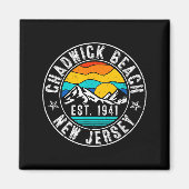 Retro 70s 80s Chadwick Beach New Jersey Nj For Men Magnet (Vorne)