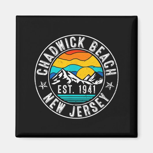 Retro 70s 80s Chadwick Beach New Jersey Nj For Men Magnet (Vorne)