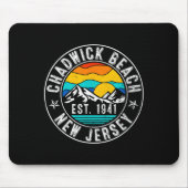 Retro 70s 80s Chadwick Beach New Jersey Nj For Men Mousepad (Vorne)