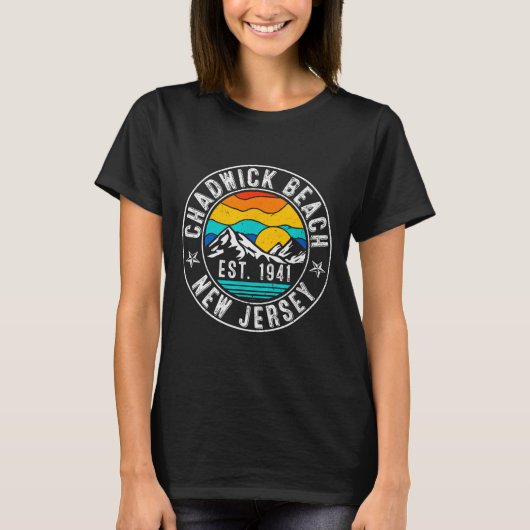 Retro 70s 80s Chadwick Beach New Jersey Nj For Men T-Shirt (Vorderseite)