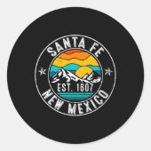 Retro 70s 80s Santa Fe New Mexico Nm Runder Aufkleber (Vorderseite)