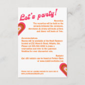 Retro 70's Bright Orange & Pink Wedding Begleitkarte (Vorderseite)