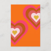 Retro 70's Bright Orange & Pink Wedding Begleitkarte (Rückseite)