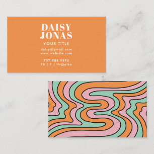 Retro 70's Business Card Abstrakt Visitenkarte