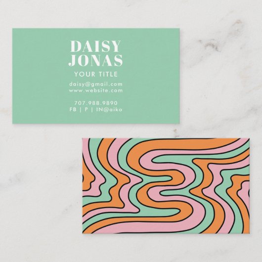 Retro 70's Business Card Abstrakt Visitenkarte (Vorne/Hinten)