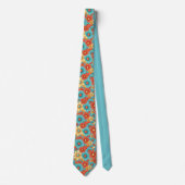 Retro 70s Classic Flowers Groovy Custom Necktie Krawatte (Vorderseite)