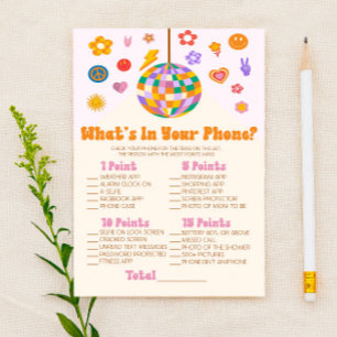 Retro 70's Disco in Ihrem Telefon Baby Shower Game Briefpapier