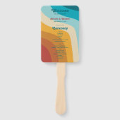 Retro 70's farbenfrohe Rainbow Waves Hochzeitsprog Fächer (Vorderseite)