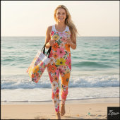 Retro 70s Floral Groovy Daisy Backdrop Leggings