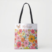 Retro 70s Floral Groovy Daisy Backdrop Tasche (Vorderseite)