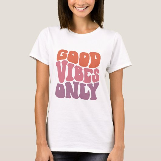 Retro 70's Good Vibes Only Women's Basic T - Shirt (Vorderseite)