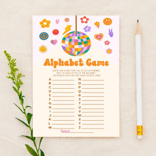 Retro 70's Groovy Alphabet Baby Shower Game Briefpapier