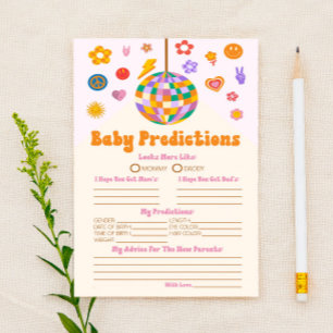 Retro 70's Groovy Baby Shower Vorhersagung Aktivit Briefpapier