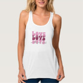 Retro 70s Groovy "Love" Typography Tank Top (Vorderseite)