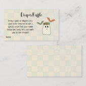 Retro 70's Halloween Baby Duwer Diaper Raffle Begleitkarte (Vorne/Hinten)