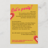 Retro 70's Hellgelb, orange, rosa Hochzeit RSVP Karte (Vorderseite)