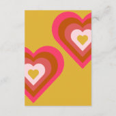 Retro 70's Hellgelb, orange, rosa Hochzeit RSVP Karte (Rückseite)