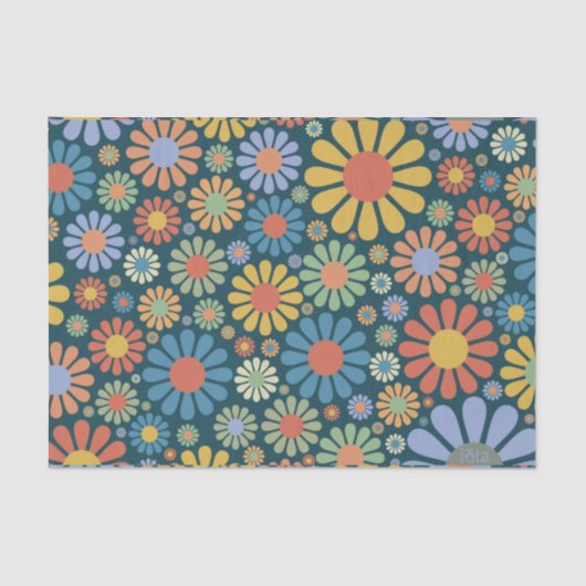 Retro/70s Muster Seidenpapier (Vorderseite)