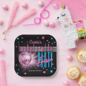 Retro 70's Neon Look Disco Ball Bachelorette Pappteller (Party)