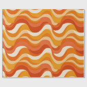 Retro 70s Orange Mustard Wave Abstract Pattern Geschenkpapier (Flach)