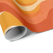 Retro 70s Orange Mustard Wave Abstract Pattern Geschenkpapier (Rolleneckpunkt)
