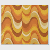 Retro 70s Orange Mustard Wave Abstract Pattern Geschenkpapier (Flach)