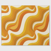 Retro 70s Orange Mustard Wave Abstract Pattern Geschenkpapier (Flach)