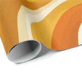 Retro 70s Orange Mustard Wave Abstract Pattern Geschenkpapier (Rolleneckpunkt)