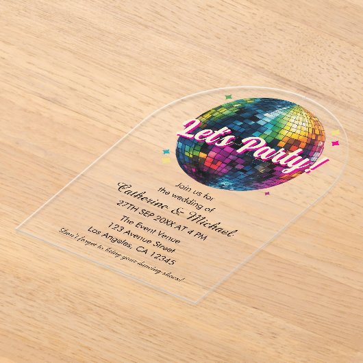 Retro 70's Party Disco Ball Sparkle Acryleinladungen (Ablage )