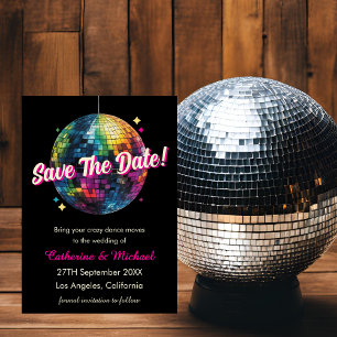 Retro 70's Party Disco Ball Sparkle Save The Date