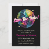 Retro 70's Party Disco Ball Sparkle Save The Date (Vorderseite)