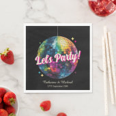 Retro 70's Party Disco Ball Sparkle Serviette (Beispiel)