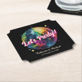 Retro 70's Party Disco Ball Sparkle Untersetzer (angewinkelt)