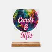 Retro 70's Party Disco Ball Wedding Cards & Gifts Acrylschild (Vorderseite)