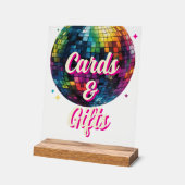 Retro 70's Party Disco Ball Wedding Cards & Gifts Acrylschild (Winkel)