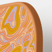 Retro 70's Pastel Peach Monogram Topography Pickleball Schläger (Linke Seite)