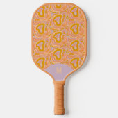 Retro 70's Pastel Purple Monogram Topography  Pickleball Schläger (Vorderseite)