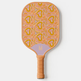 Retro 70's Pastel Purple Monogram Topography Pickleball Schläger