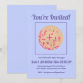 Retro 70s Purple Pink Yellow Disco 50th Birthday  Einladung (Vorne/Hinten)