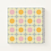 Retro 70s Scandi Flowers - Pink and Yellow on Gray Notizblock (Rückseite)