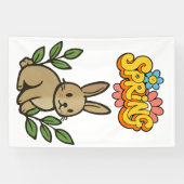 Retro 70s Spring Bunny Graphic Design Banner (Horizontal)