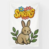 Retro 70s Spring Bunny Graphic Design Banner (Vertikal)