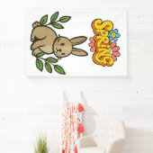 Retro 70s Spring Bunny Graphic Design Banner (InSitu)