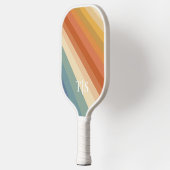 Retro 70s Stripe Monogram Pickleball Schläger (Links)