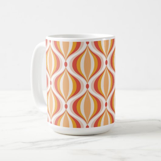 Retro 70s style nostalgia patterned soup mug kaffeetasse (Vorderseite Links)