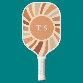 Retro 70s Sunburst Monogram Pickleball Schläger